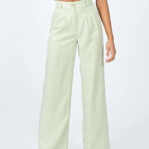 Princess Polly Archer Pants Green Check
